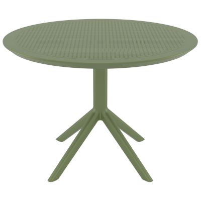 Siesta Sky Commercial Grade Indoor / Outdoor Round Dining Table, 105cm, Olive Green
