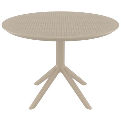 Siesta Sky Commercial Grade Indoor / Outdoor Round Dining Table, 105cm, Taupe