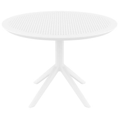 Siesta Sky Commercial Grade Indoor / Outdoor Round Dining Table, 105cm, White