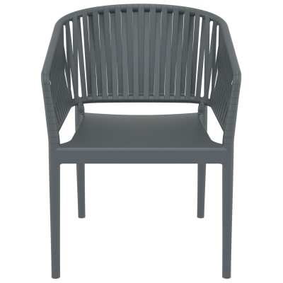 Siesta Portofino Commercial Grade Indoor / Outdoor Dining Armchair, Dark Grey