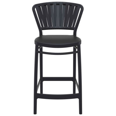 Siesta Portofino Commercial Grade Indoor / Outdoor Counter Stool, Black