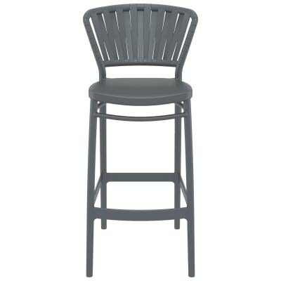 Siesta Portofino Commercial Grade Indoor / Outdoor Bar Stool, Dark Grey
