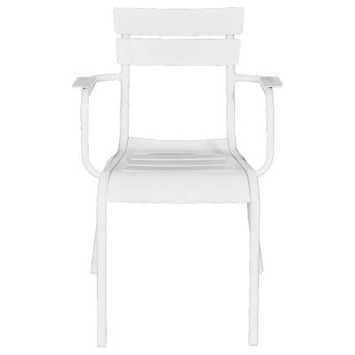 Durafurn Lisbon Commercial Grade Metal Indoor / Outdoor Dining Armchair, White