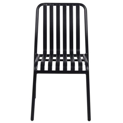 Durafurn Bordeaux Commercial Grade Metal Indoor / Outdoor Dining Chair, Black