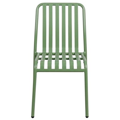 Durafurn Bordeaux Commercial Grade Metal Indoor / Outdoor Dining Chair, Olive Green