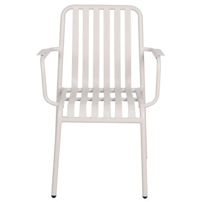 Durafurn Bordeaux Commercial Grade Metal Indoor / Outdoor Dining Armchair, White