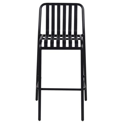Durafurn Bordeaux Commercial Grade Metal Indoor / Outdoor Bar Stool, Black
