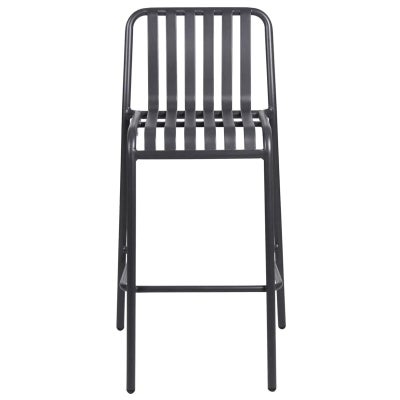 Durafurn Bordeaux Commercial Grade Metal Indoor / Outdoor Bar Stool, Dark Grey
