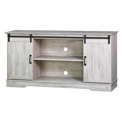 Henley Sliding Door TV Unit, 142cm, Washed Grey