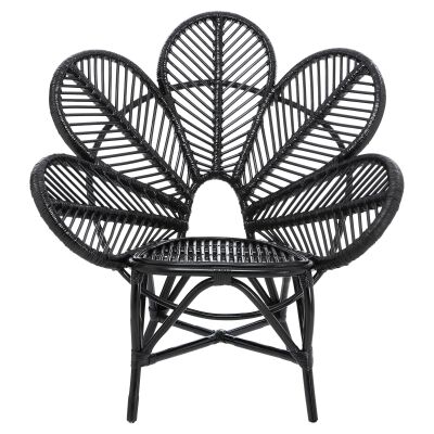 Kavalari Rattan Flower Chair, Black