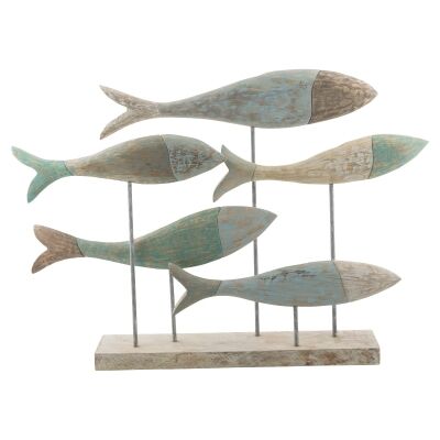 Cottesloe Mango Wood Fish Cluster Statue