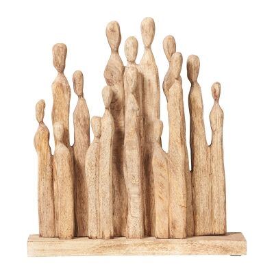Metropolis Carved Mango Wood Figures, Tall