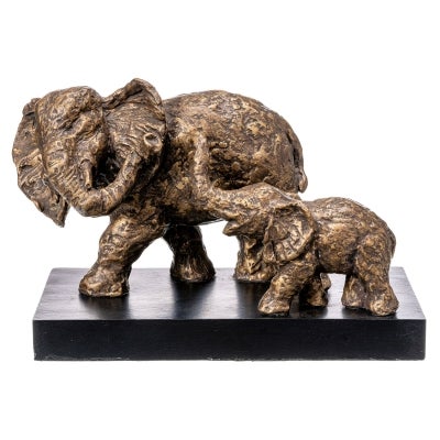 Nerang Sculpture Ornament, Mother & Child Elephant