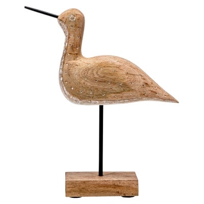Woodroffe Carved  Mango Wood Bird Sculpture on Stand, Small