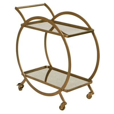 Walter Metal Drinks Trolley, Antique Gold