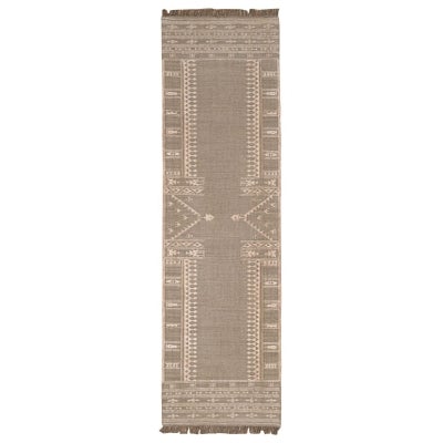 Sundara Handmade Wool & Cotton Runner Rug, 280x80cm, Sand 