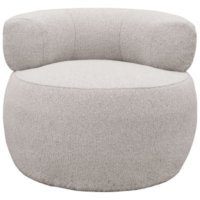 Falmont Boucle Fabric Swivel Occasional Chair, Fog