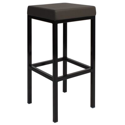 London V2 Commercial Grade Vinyl Upholstered Steel Bar Stool - Charcoal