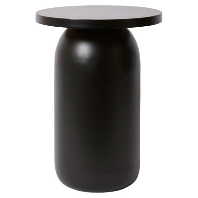 Porter Iron Round Side Table, Black
