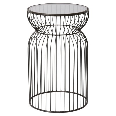 Huxley Metal & Galss Round Tall Side Table
