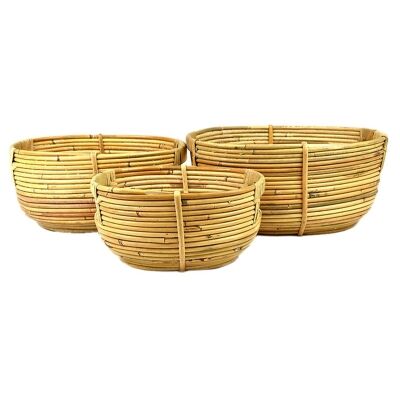 Ayla 3 Piece Rattan Basket Set