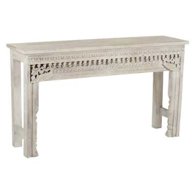 Isha Carved Timber Console Table, 140cm