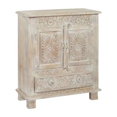 Dawn Carved Timber 2 Door Side Cabinet