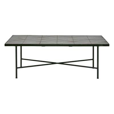 Sheffield Ceramic Tiled Iron Outdoor Coffee Table, 120cm