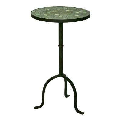 Haverick Mosaic Top Metal Round Occasional Table, Green / Black