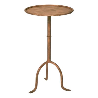 Haverick Metal Round Occasional Table, Aged Brass