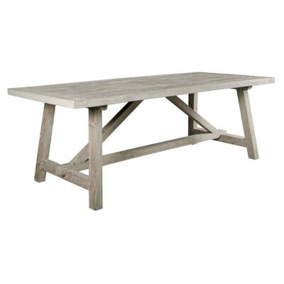 Varro Oak Timber Trestle Dining Table, 220cm
