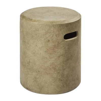 Vargo Cement Round Side Table / Drum Stool, Grey