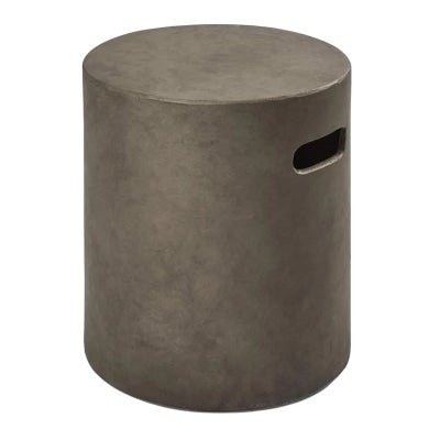 Leno Cement Round Side Table / Drum Stool