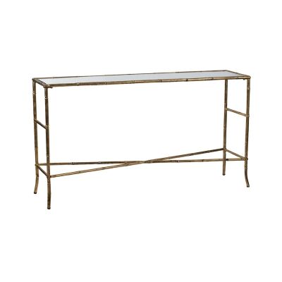 Monet Glass Topped Metal Console Table, 140cm