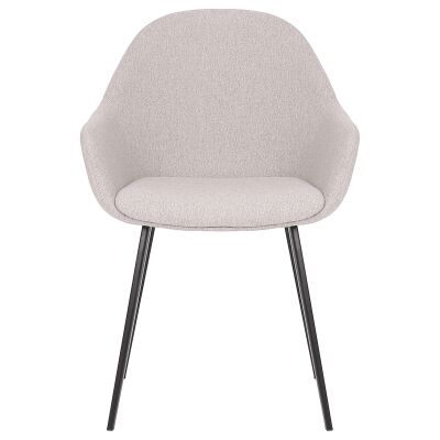 Fido Commercial Grade Waterproof Fabric Dining Armchair, Light Grey