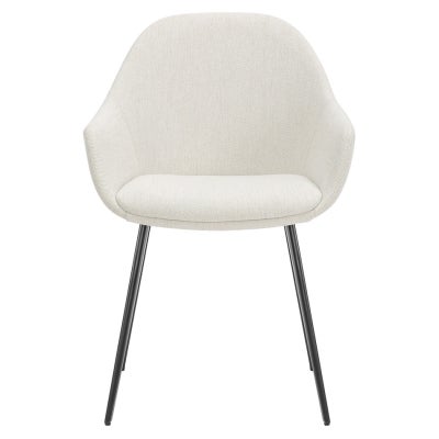 Fido Commercial Grade Fabric Dining Armchair, Ivory