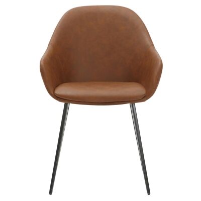 Fido Commercial Grade Faux Leather Dining Armchair, Tan