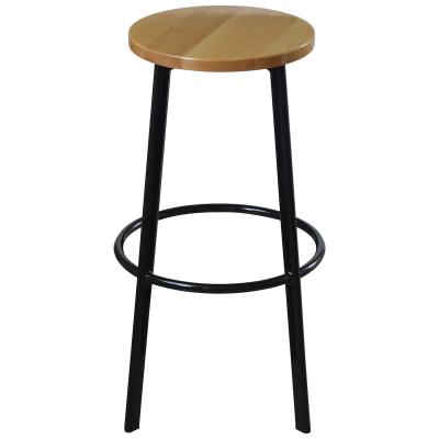 Durafurn Portland Commercial Grade Steel Bar Stool with Timber Seat