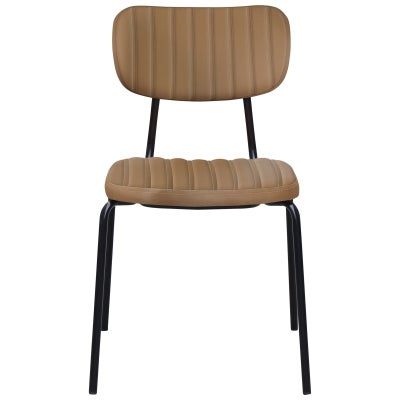 Durafurn Tiramisu Commercial Grade Vinyl & Metal Dining Chair, Taupe / Black