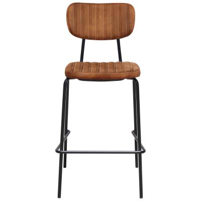 Durafurn Tiramisu Commercial Grade Fabric & Metal Bar Stool, Tan / Black