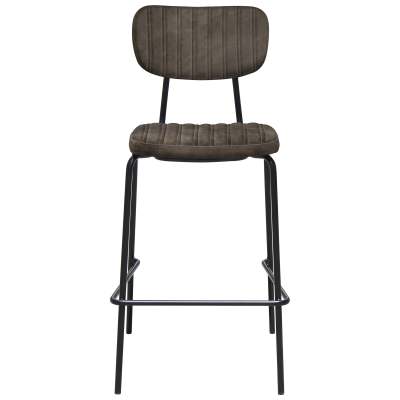 Durafurn Tiramisu Commercial Grade Fabric & Metal Bar Stool, Charcoal / Black