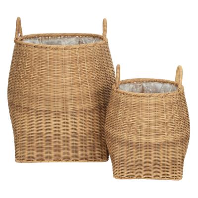 Rogue Laos Poly Wicker Planter, 2 Piece Set