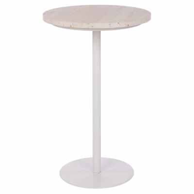 Amalfi Crew Travertine & Iron Round Side Table, 56cm
