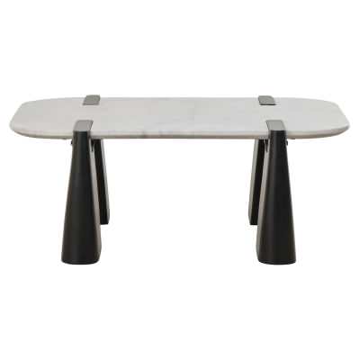 Grand Designs Dray Marble & Mango Wood Coffee Table, 100cm