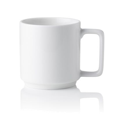 Noritake Stax Commercial Grade White Porcelain Mug, Set of 4