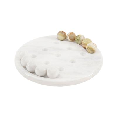 Archaia Marble Tic Tac Toe Game Set, White / Grey