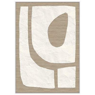 "Drift in Beige" Framed Abstract Canvas Wall Art Paining, 103cm