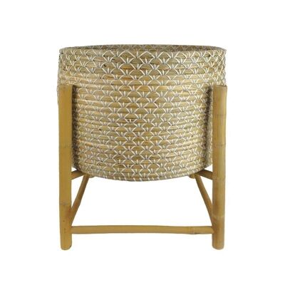 Sioux Seagrass Planter on Bamboo Stand