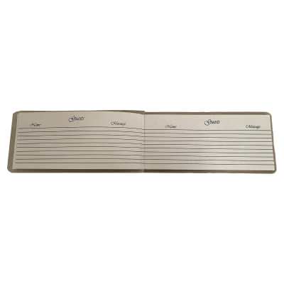 Skriva Leather Cover Guest Book, Silver