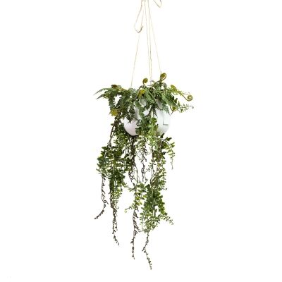 Glamorous Fusion Artificial Barker Fern in Hanging Pot, 87cm